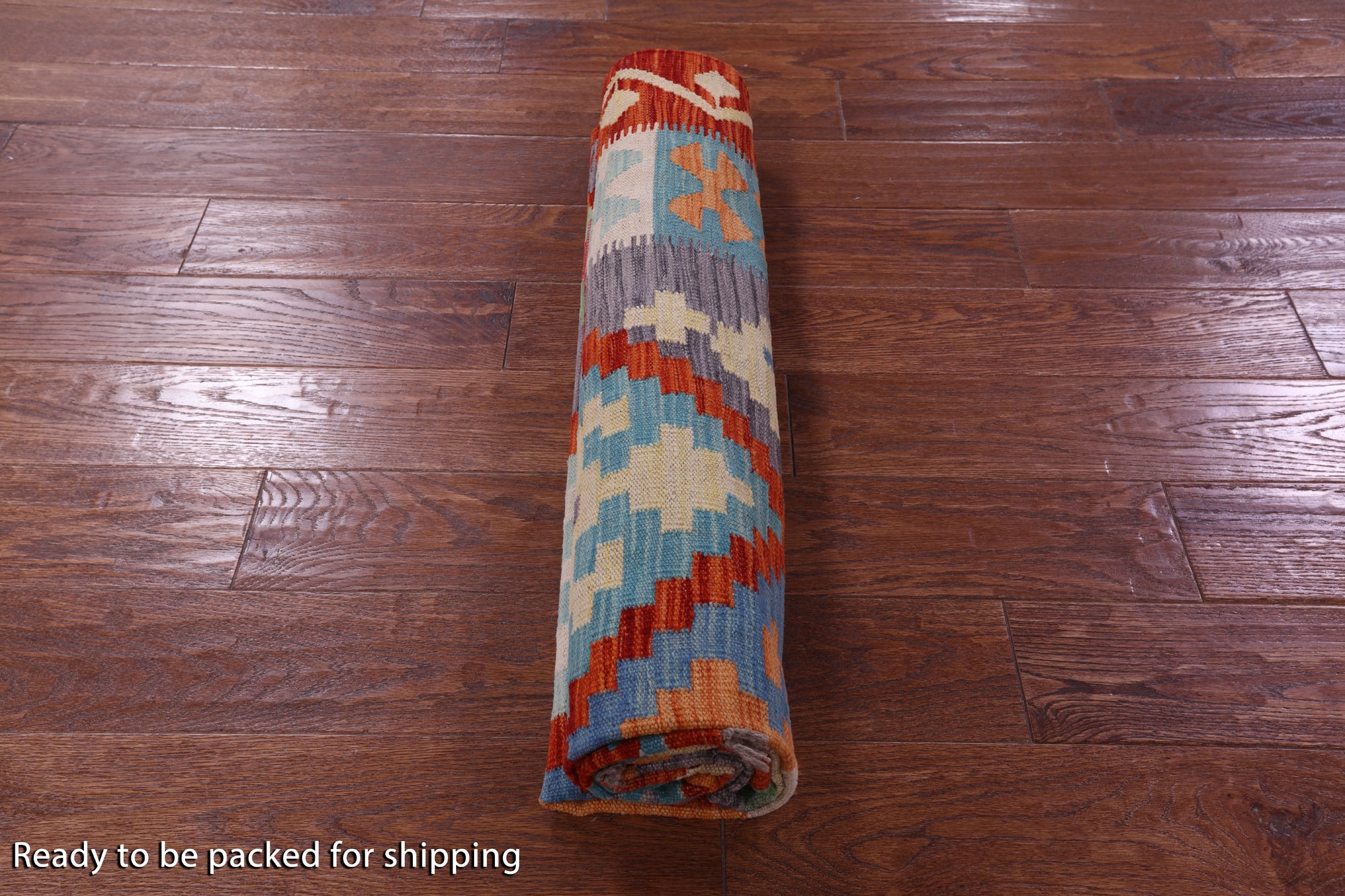 Reversible Kilim Flat Weave Wool On Wool Rug - 5' 3" X 6' 9" - Golden Nile