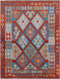 Reversible Kilim Flat Weave Wool On Wool Rug - 5' 3" X 6' 9" - Golden Nile
