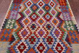 Reversible Kilim Flat Weave Wool On Wool Rug - 5' 0" X 6' 5" - Golden Nile