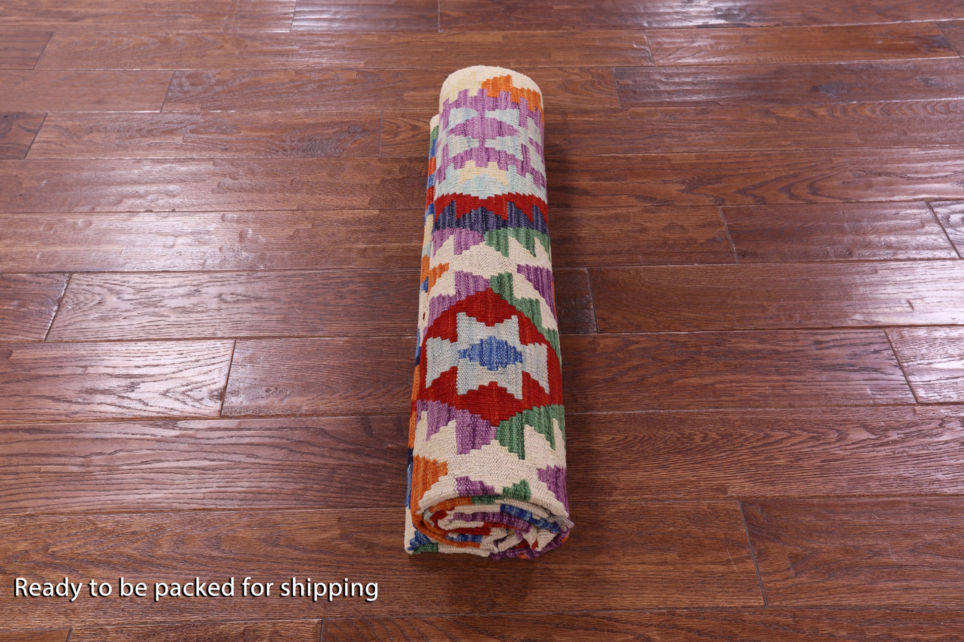 Reversible Kilim Flat Weave Wool On Wool Rug - 5' 0" X 6' 5" - Golden Nile