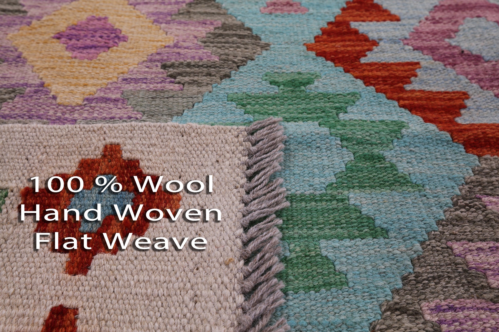 Reversible Kilim Flat Weave Wool On Wool Rug - 4' 9" X 6' 6" - Golden Nile