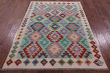 Reversible Kilim Flat Weave Wool On Wool Rug - 4' 9" X 6' 6" - Golden Nile
