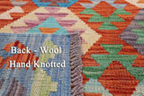 Reversible Kilim Flat Weave Wool On Wool Rug - 5' 0" X 6' 6" - Golden Nile