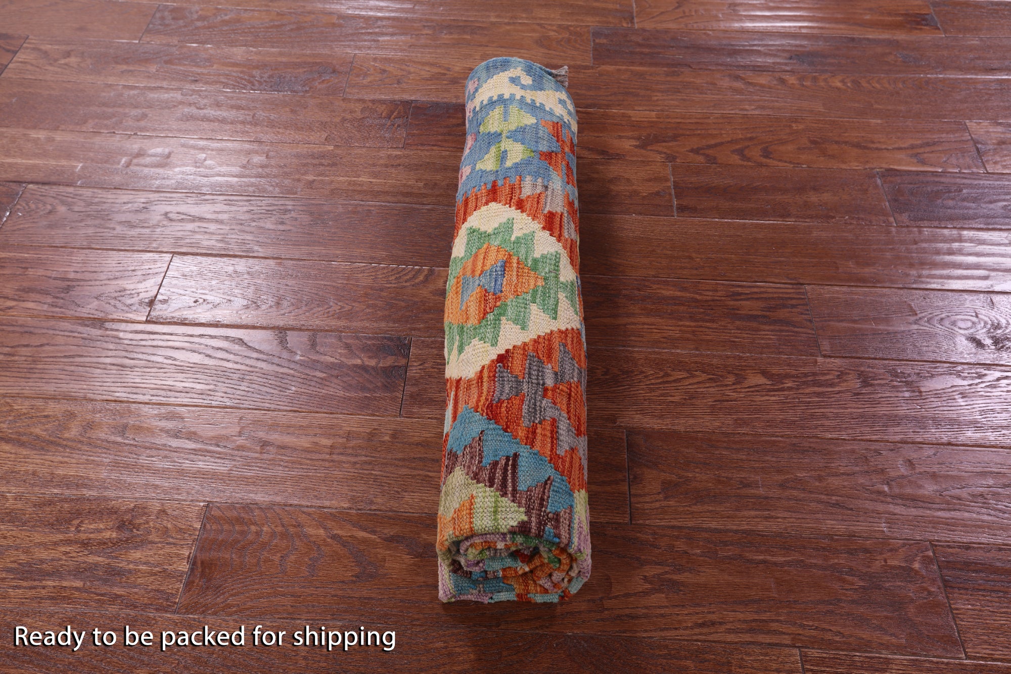 Reversible Kilim Flat Weave Wool On Wool Rug - 5' 0" X 6' 6" - Golden Nile