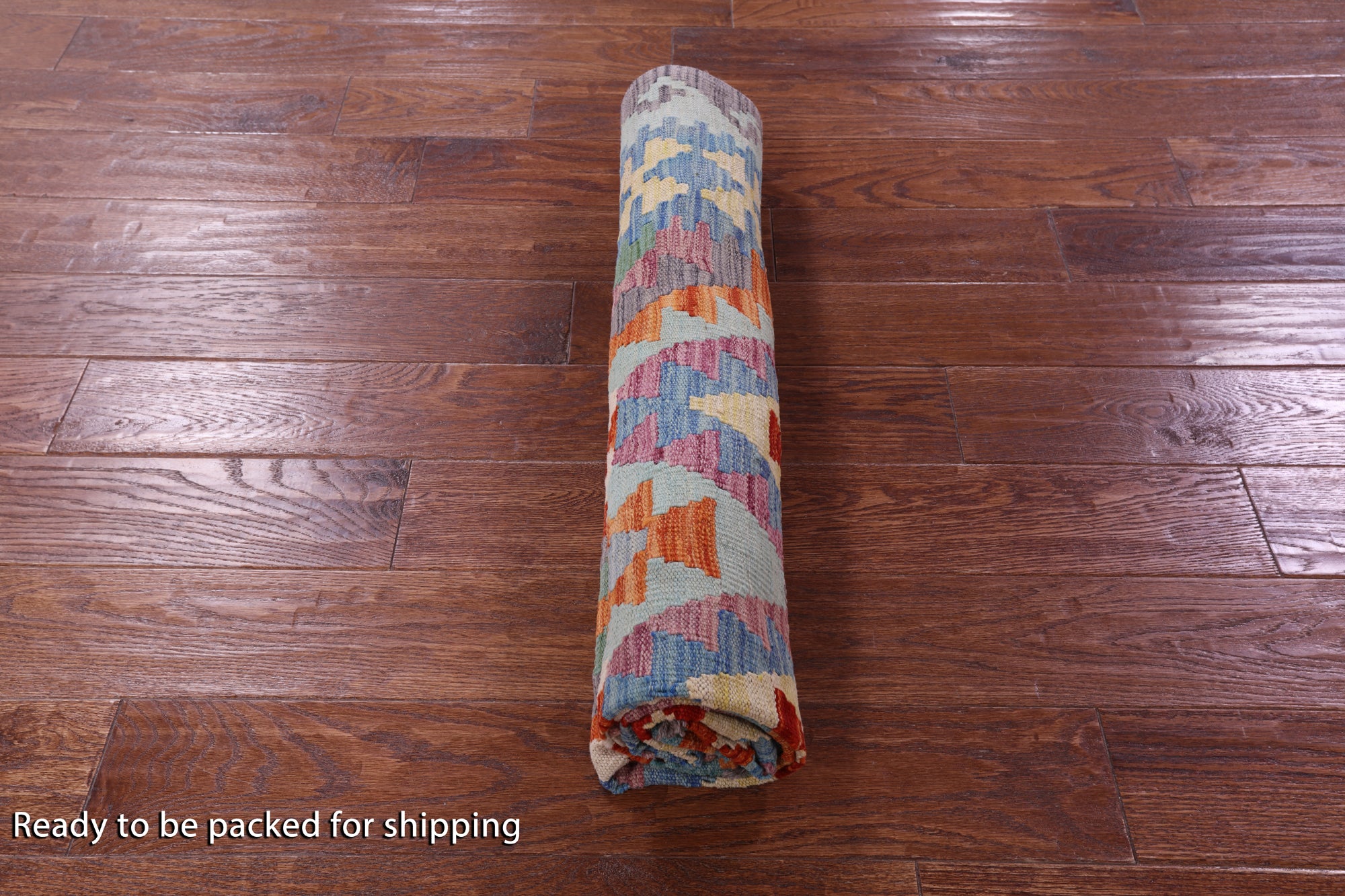 Reversible Kilim Flat Weave Wool On Wool Rug - 5' 1" X 6' 2" - Golden Nile