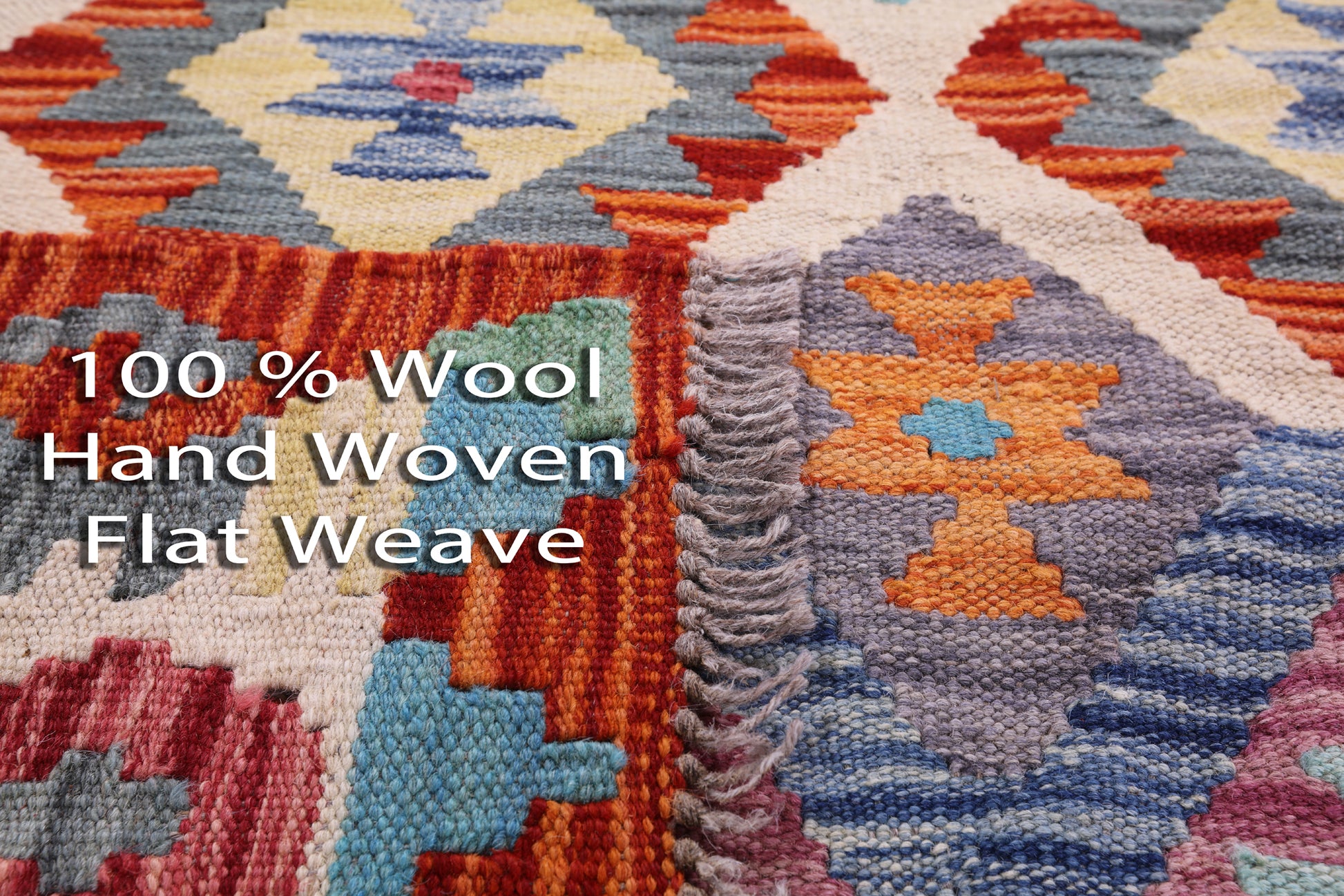 Reversible Kilim Flat Weave Wool On Wool Rug - 4' 11" X 6' 7" - Golden Nile