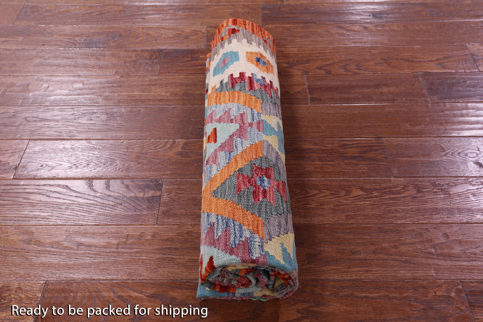 Reversible Kilim Flat Weave Wool On Wool Rug - 4' 11" X 6' 7" - Golden Nile