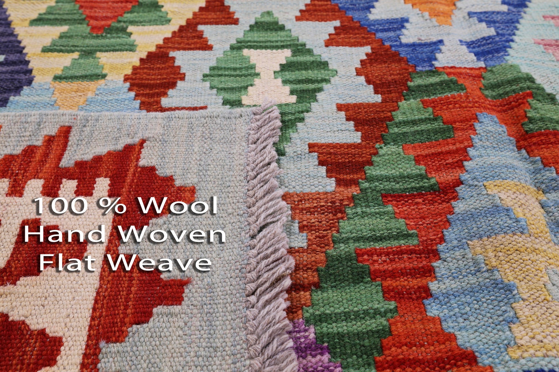 Reversible Kilim Flat Weave Wool On Wool Rug - 5' 1" X 6' 7" - Golden Nile