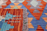 Reversible Kilim Flat Weave Wool On Wool Rug - 5' 1" X 6' 6" - Golden Nile