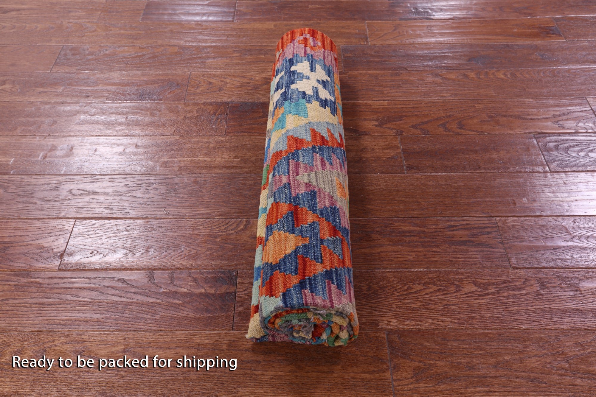 Reversible Kilim Flat Weave Wool On Wool Rug - 5' 1" X 6' 6" - Golden Nile