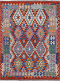 Reversible Kilim Flat Weave Wool On Wool Rug - 5' 1" X 6' 6" - Golden Nile