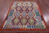 Reversible Kilim Flat Weave Wool On Wool Rug - 5' 1" X 6' 6" - Golden Nile