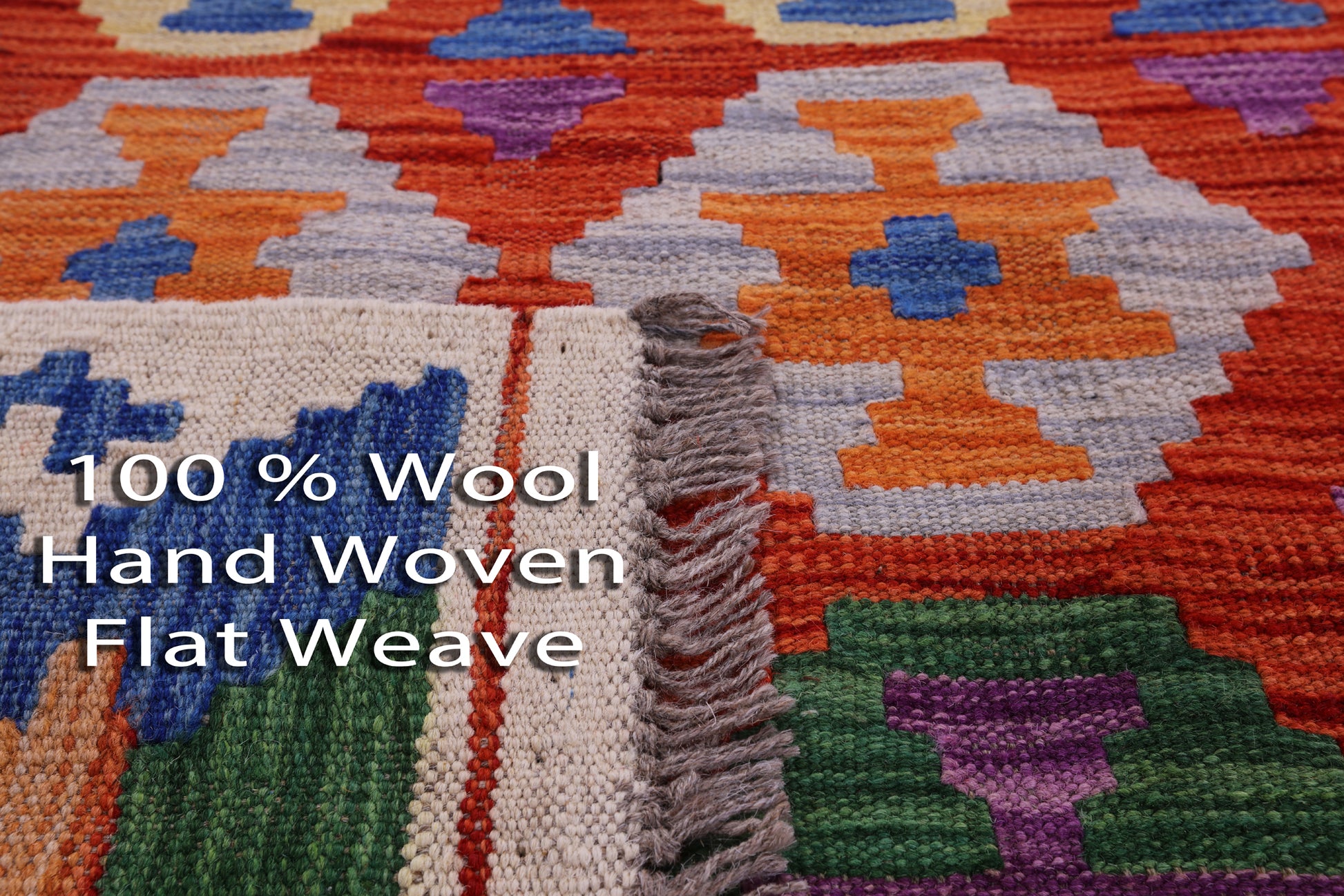 Reversible Kilim Flat Weave Wool On Wool Rug - 4' 10" X 6' 6" - Golden Nile