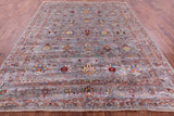 Grey Peshawar Hand Knotted Wool Rug - 8' 3" X 10' 0" - Golden Nile