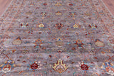 Grey Peshawar Hand Knotted Wool Rug - 8' 3" X 10' 0" - Golden Nile