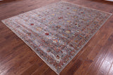Grey Peshawar Hand Knotted Wool Rug - 8' 3" X 10' 0" - Golden Nile
