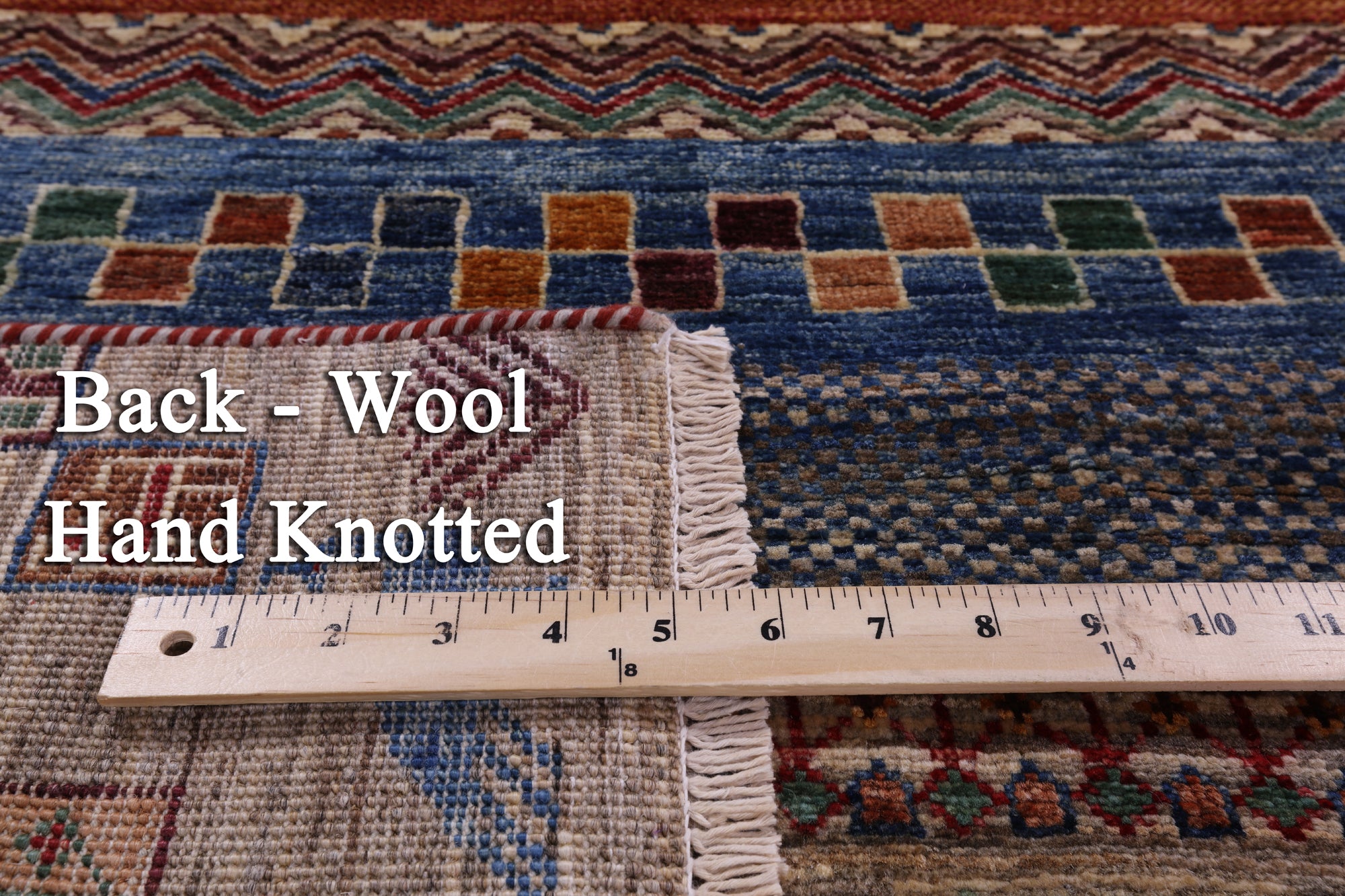 Tribal Persian Gabbeh Hand Knotted Wool Rug - 5' 0" X 6' 11" - Golden Nile