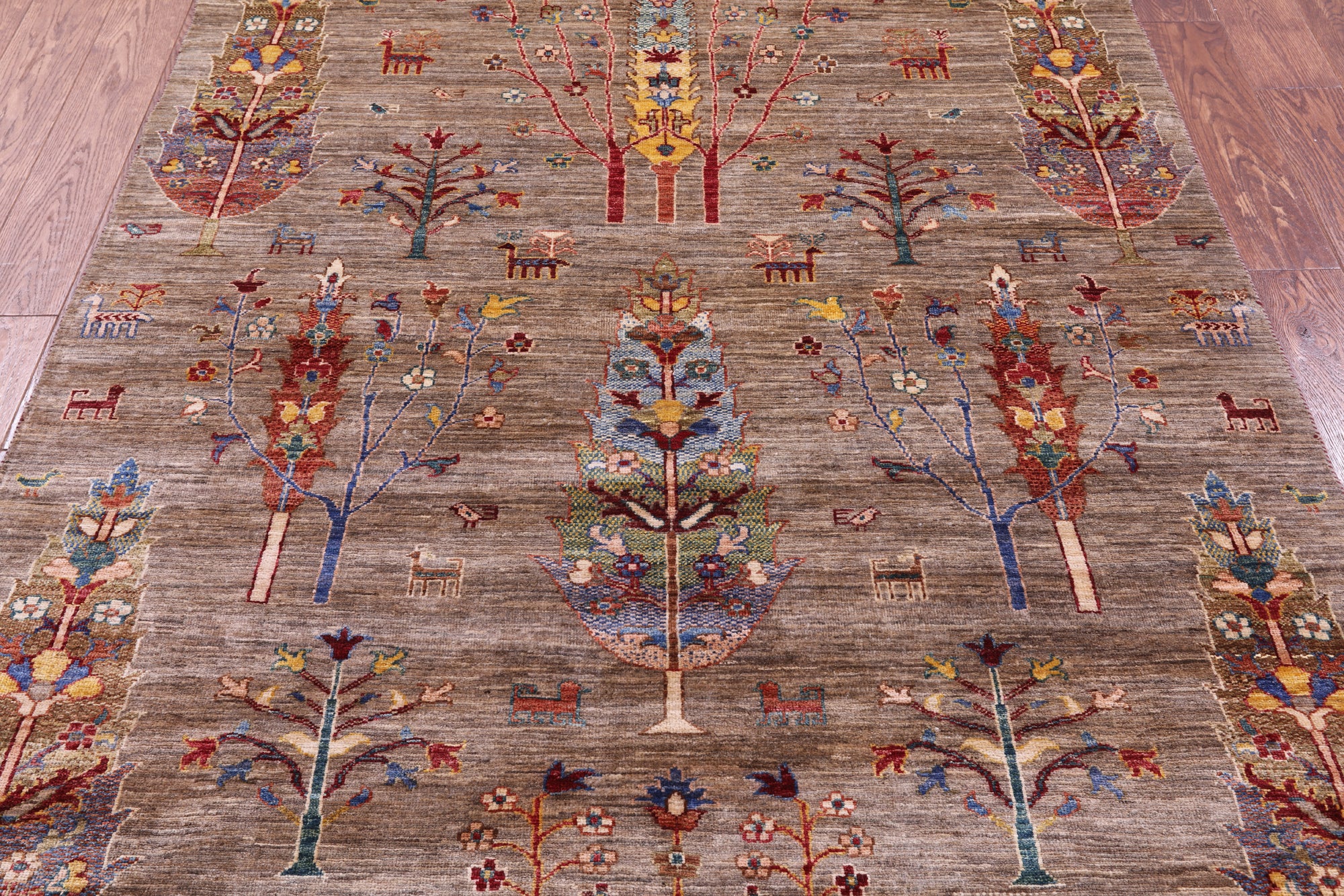Tribal Persian Gabbeh Hand Knotted Wool Rug - 5' 0" X 6' 5" - Golden Nile