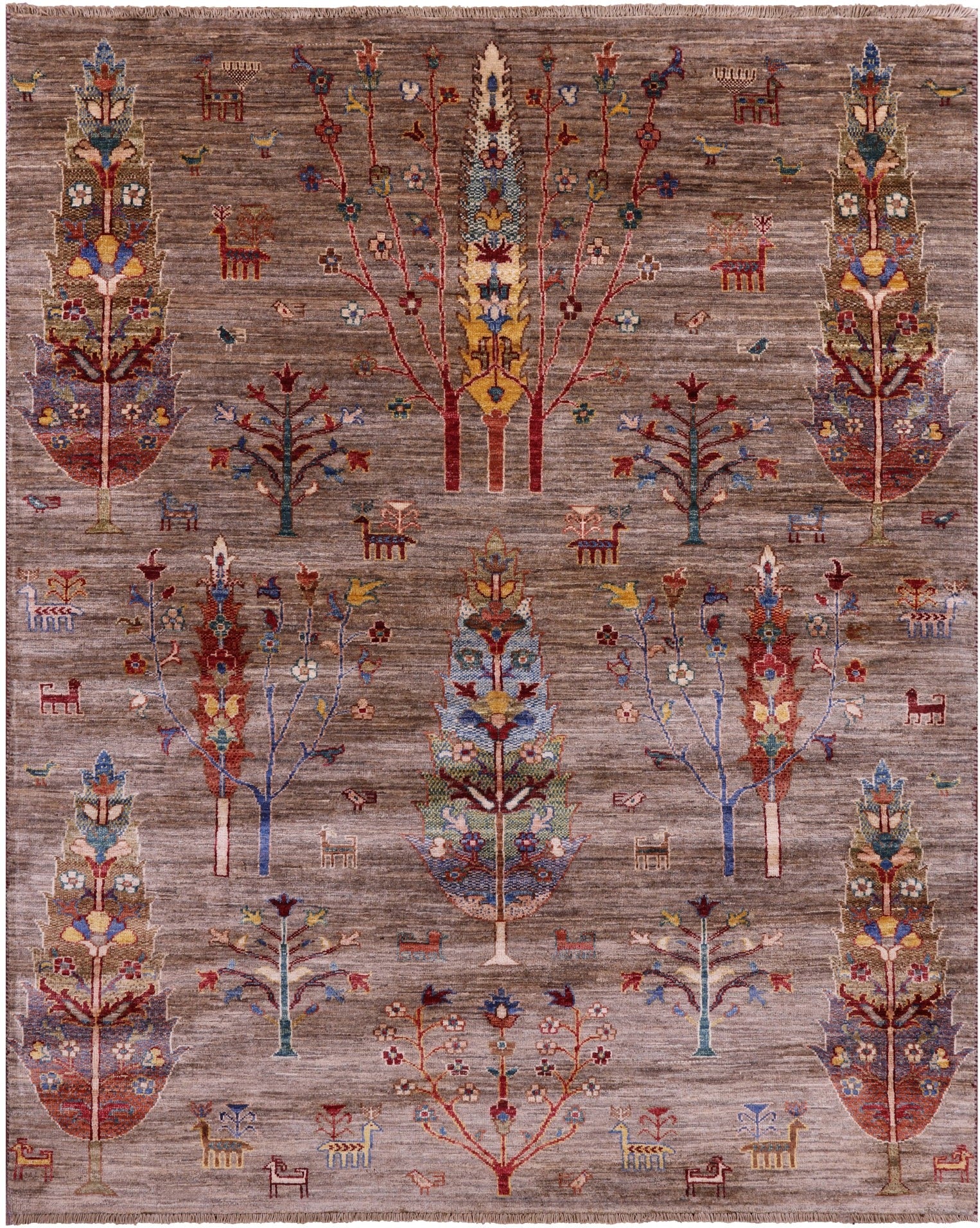 Tribal Persian Gabbeh Hand Knotted Wool Rug - 5' 0" X 6' 5" - Golden Nile