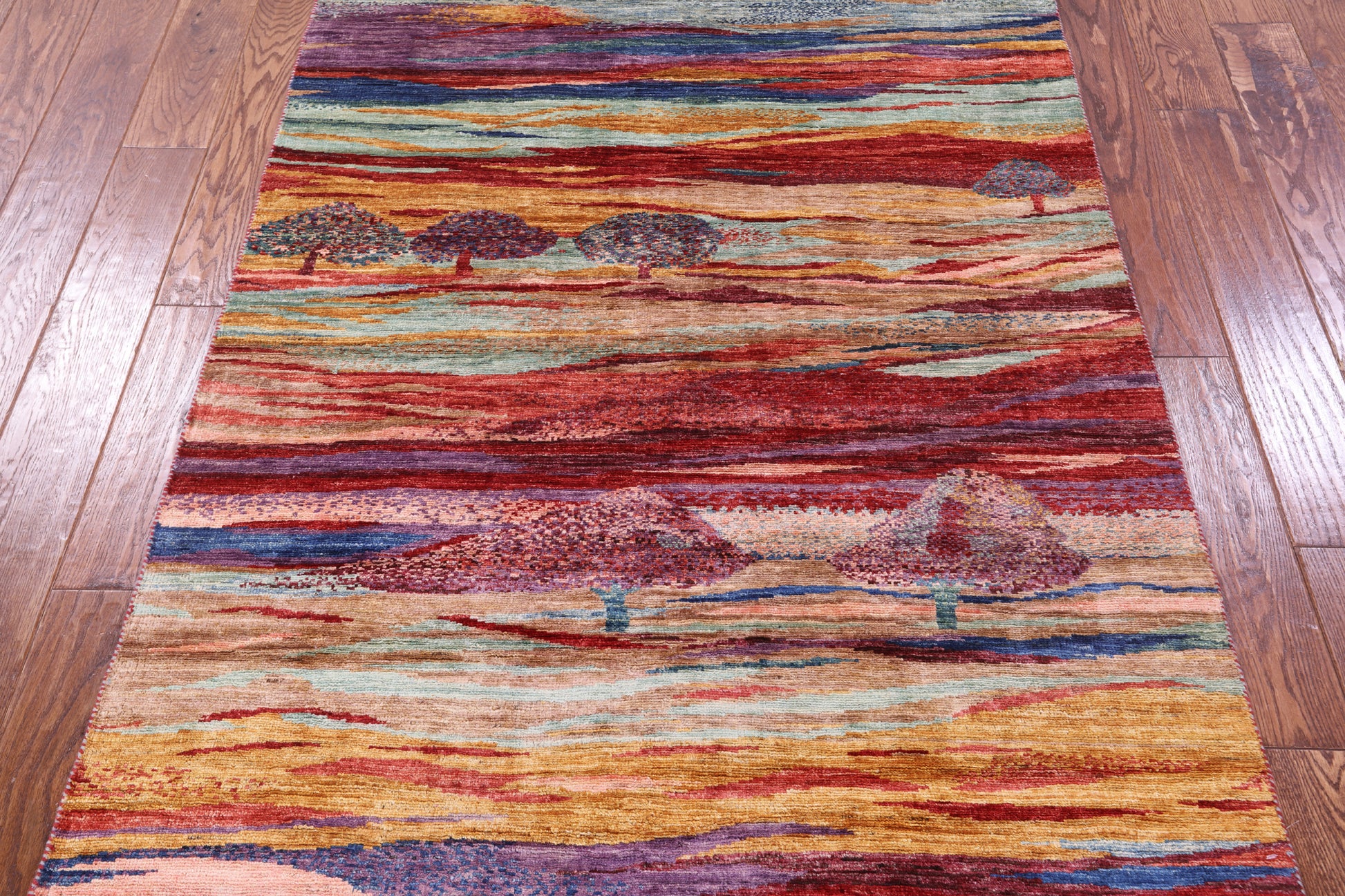 Tribal Persian Gabbeh Hand Knotted Wool Rug - 4' 0" X 5' 11" - Golden Nile
