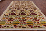 Ivory William Morris Rose Garden Hand Knotted Wool Area Rug - 10' 1" X 14' 0" - Golden Nile