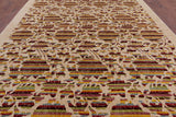 Ivory William Morris Rose Garden Hand Knotted Wool Area Rug - 10' 1" X 14' 0" - Golden Nile