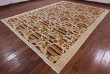 Ivory William Morris Rose Garden Hand Knotted Wool Area Rug - 10' 1" X 14' 0" - Golden Nile