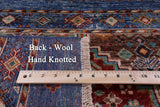 Blue Khorjin Persian Gabbeh Hand Knotted Wool Rug - 5' 9" X 7' 11" - Golden Nile