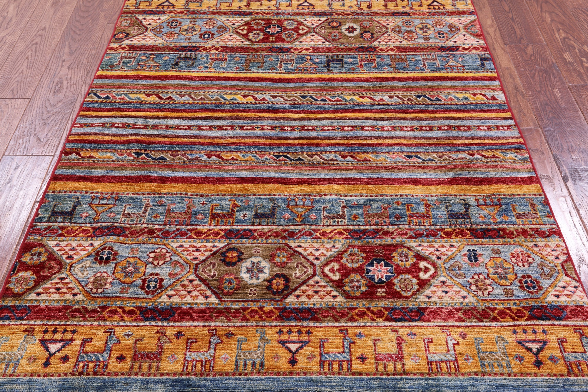 Khorjin Persian Gabbeh Hand Knotted Wool Rug - 3' 11" X 5' 11" - Golden Nile