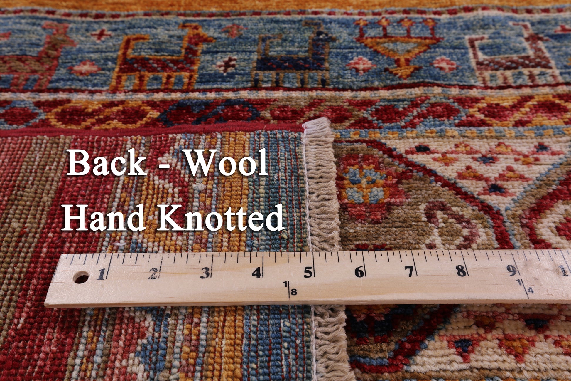 Khorjin Persian Gabbeh Hand Knotted Wool Rug - 3' 11" X 5' 11" - Golden Nile