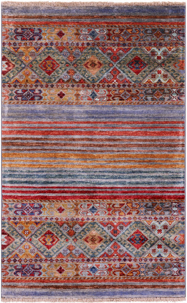 Khorjin Persian Gabbeh Handmade Wool Rug - 2' 7" X 4' 2" - Golden Nile