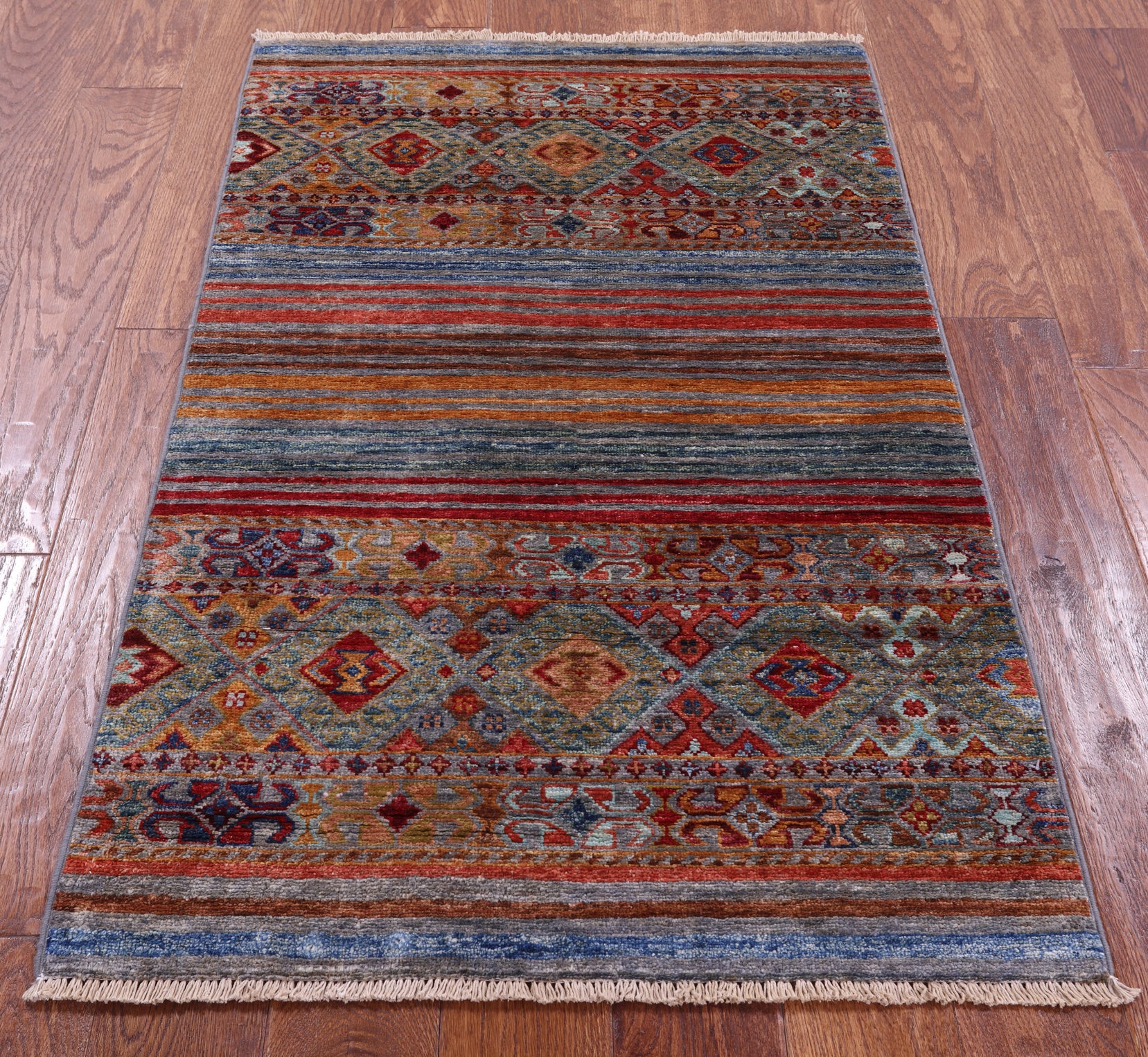 Khorjin Persian Gabbeh Hand Knotted Wool Rug - 2' 8" X 4' 3" - Golden Nile