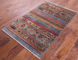 Khorjin Persian Gabbeh Hand Knotted Wool Rug - 2' 8" X 4' 3" - Golden Nile
