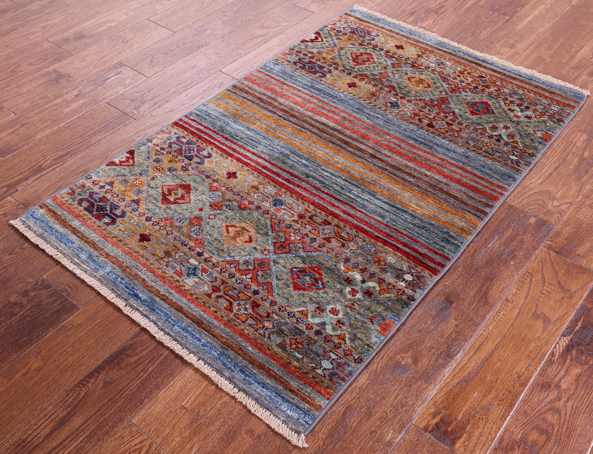 Khorjin Persian Gabbeh Hand Knotted Wool Rug - 2' 8" X 4' 3" - Golden Nile