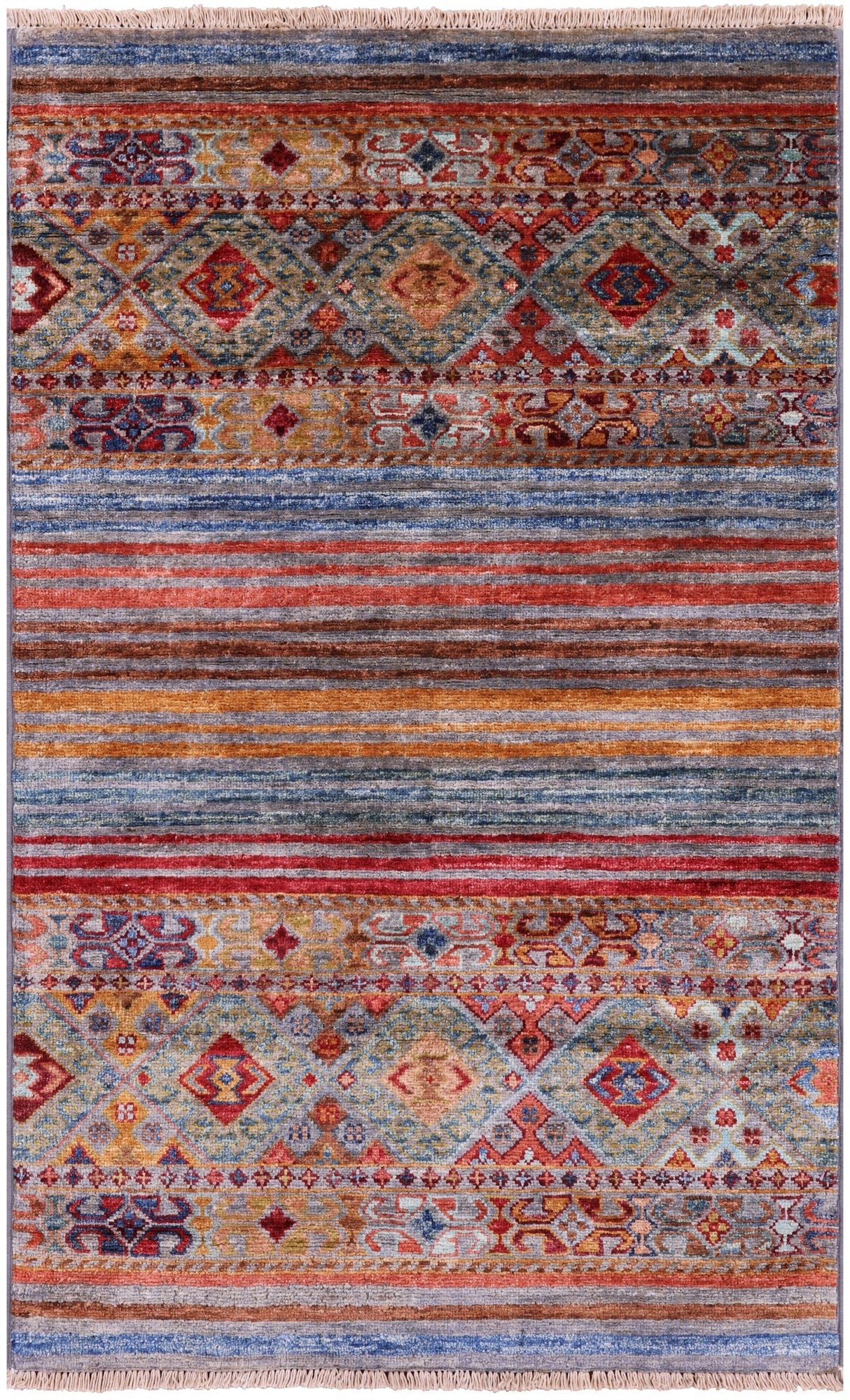 Khorjin Persian Gabbeh Hand Knotted Wool Rug - 2' 8" X 4' 3" - Golden Nile