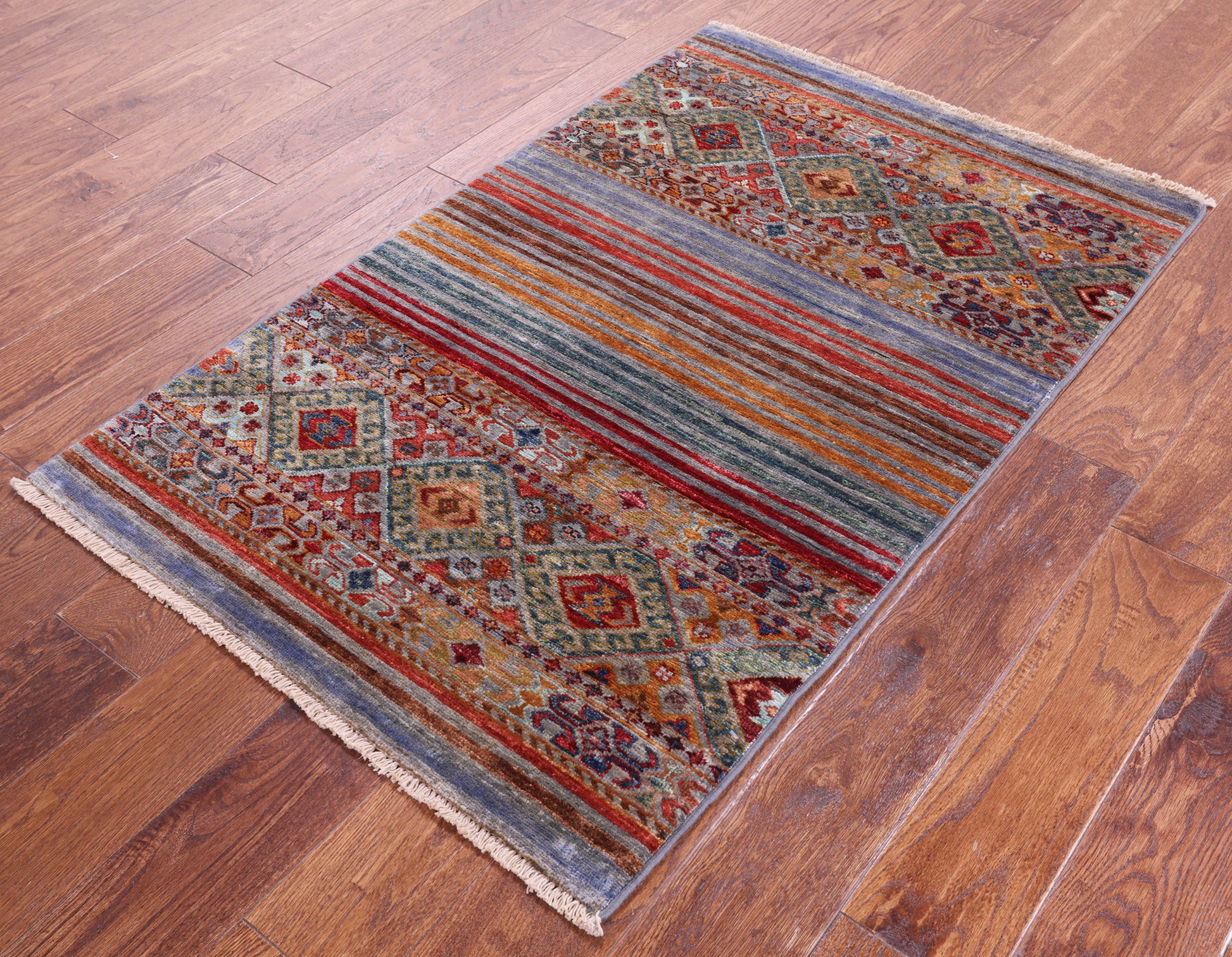 Khorjin Persian Gabbeh Hand Knotted Wool Rug - 2' 7" X 4' 2" - Golden Nile