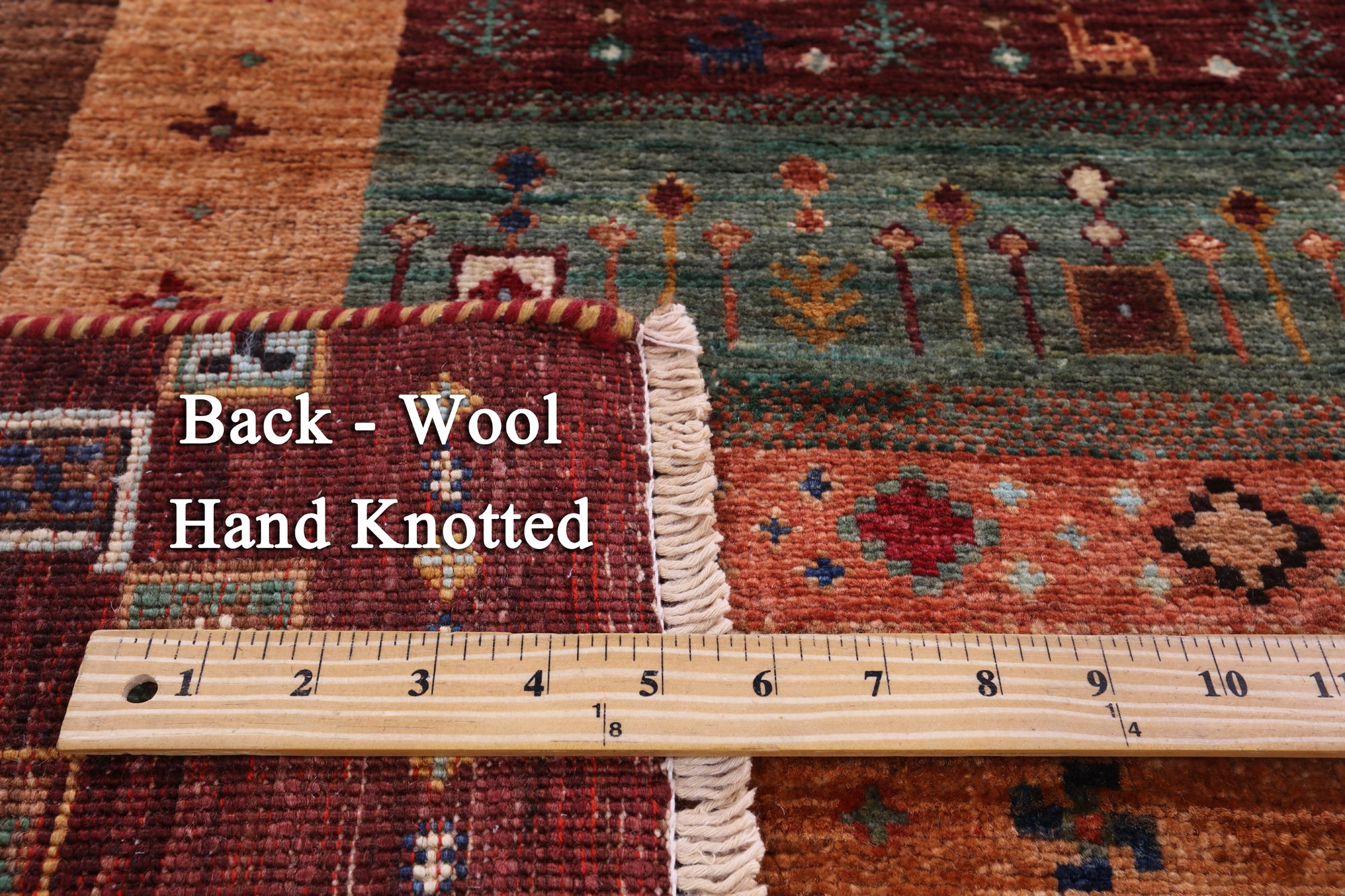Tribal Persian Gabbeh Hand Knotted Wool Rug - 5' 8" X 8' 1" - Golden Nile