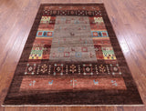 Tribal Persian Gabbeh Hand Knotted Wool Rug - 5' 6" X 8' 1" - Golden Nile