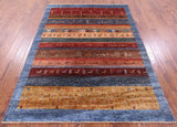 Tribal Persian Gabbeh Hand Knotted Wool Rug - 5' 10" X 7' 9" - Golden Nile