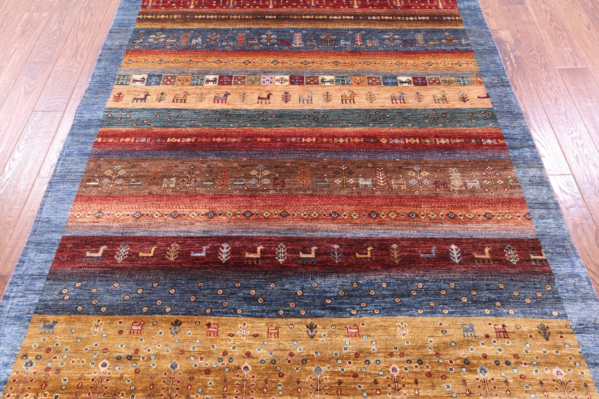 Tribal Persian Gabbeh Hand Knotted Wool Rug - 5' 10" X 7' 9" - Golden Nile