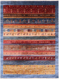 Tribal Persian Gabbeh Hand Knotted Wool Rug - 5' 10" X 7' 9" - Golden Nile