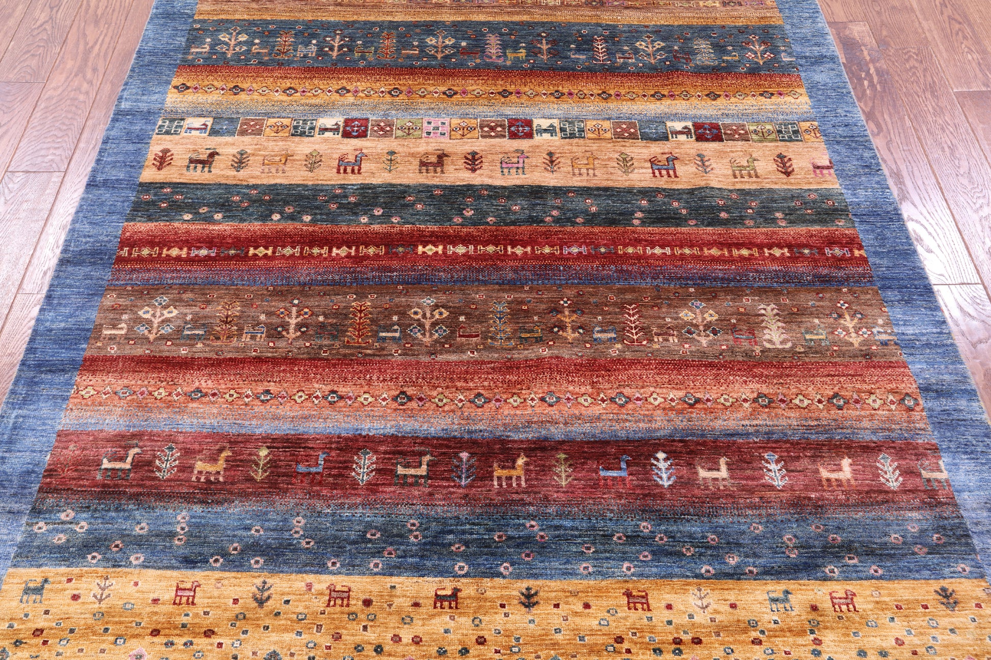Tribal Persian Gabbeh Hand Knotted Wool Rug - 5' 9" X 7' 10" - Golden Nile