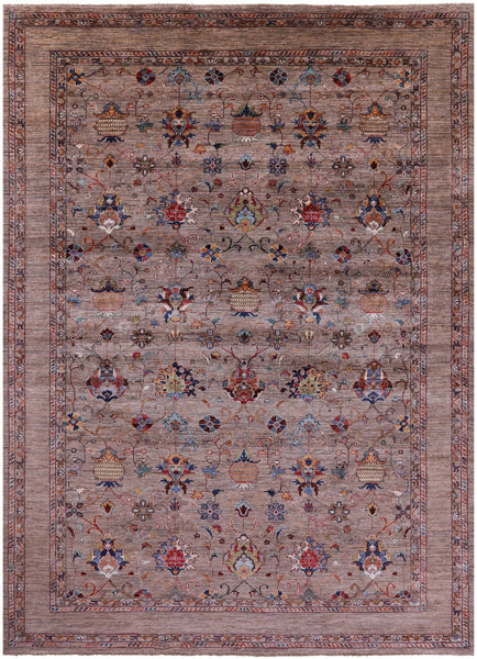 Peshawar Handmade Wool Rug - 8' 0" X 11' 4" - Golden Nile