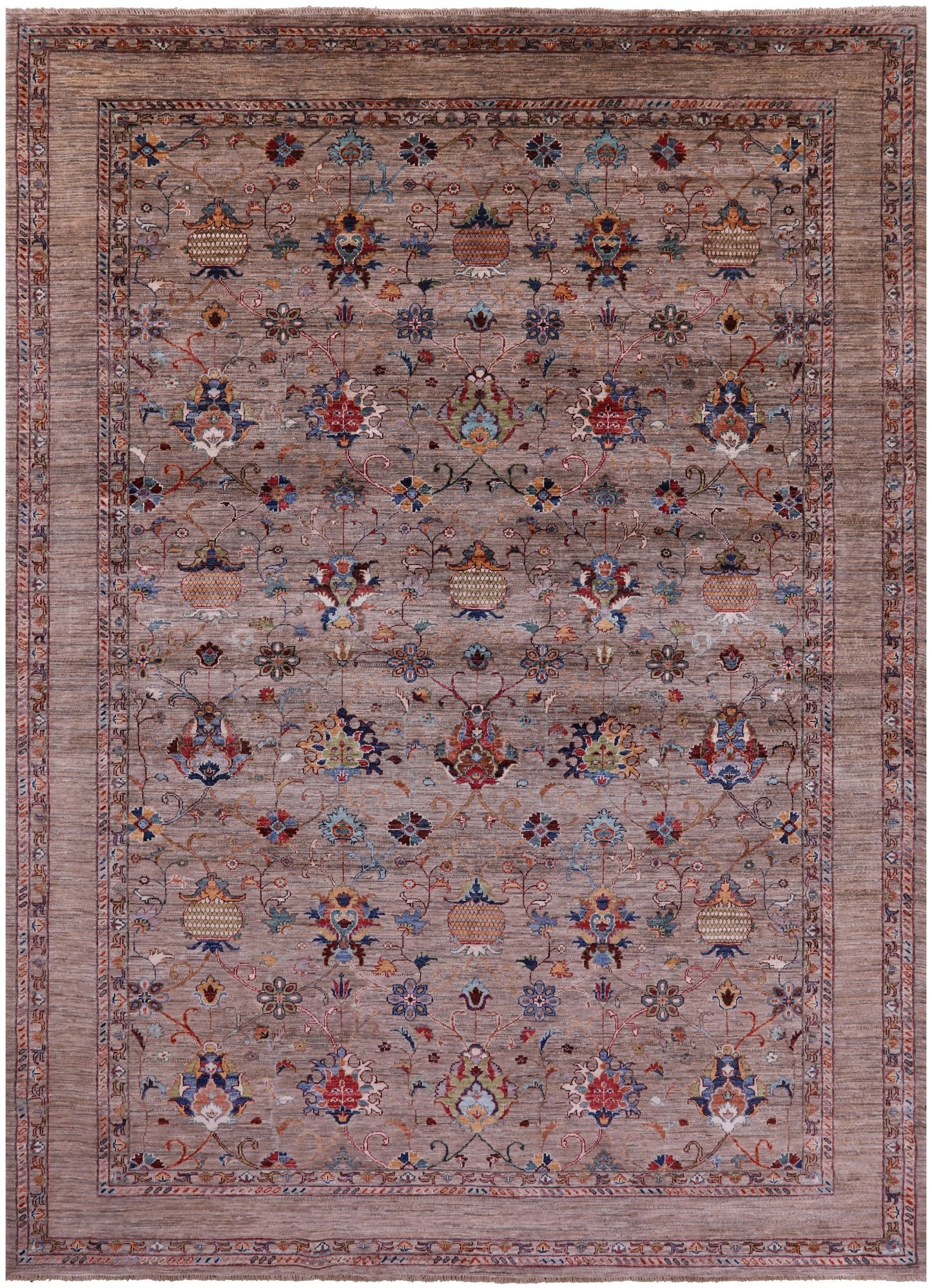 Peshawar Handmade Wool Rug - 8' 0" X 11' 4" - Golden Nile