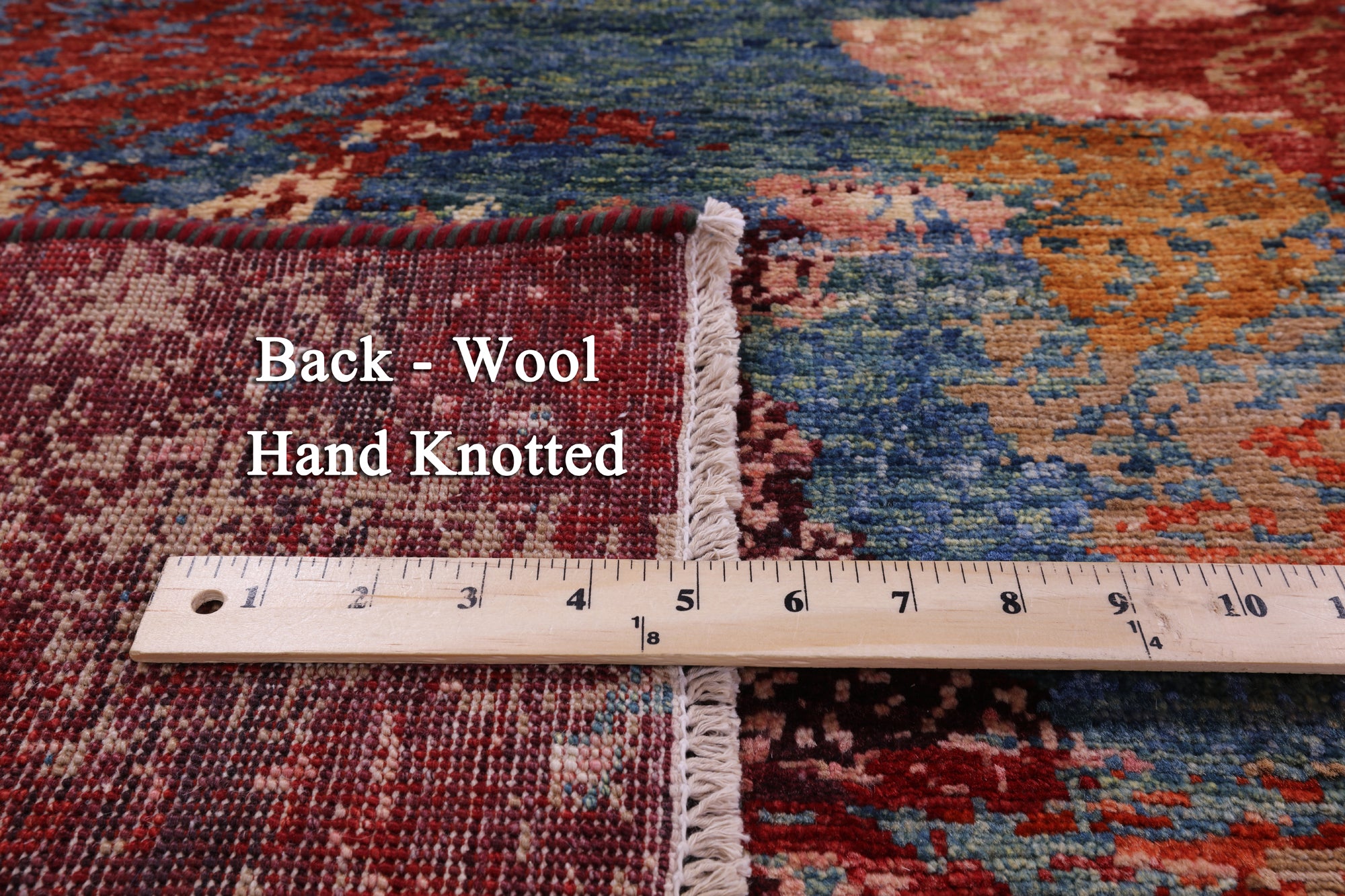 Abstract Contemporary Handmade Wool Rug - 8' 0" X 9' 7" - Golden Nile