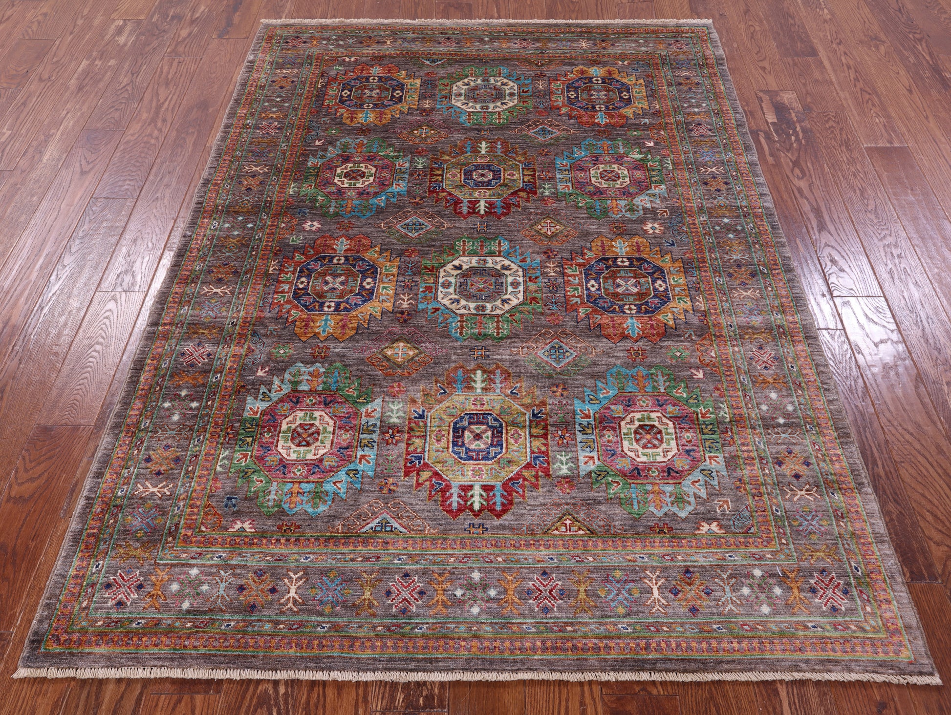 Turkmen Ersari Hand Knotted Wool Rug - 5' 1" X 7' 0" - Golden Nile