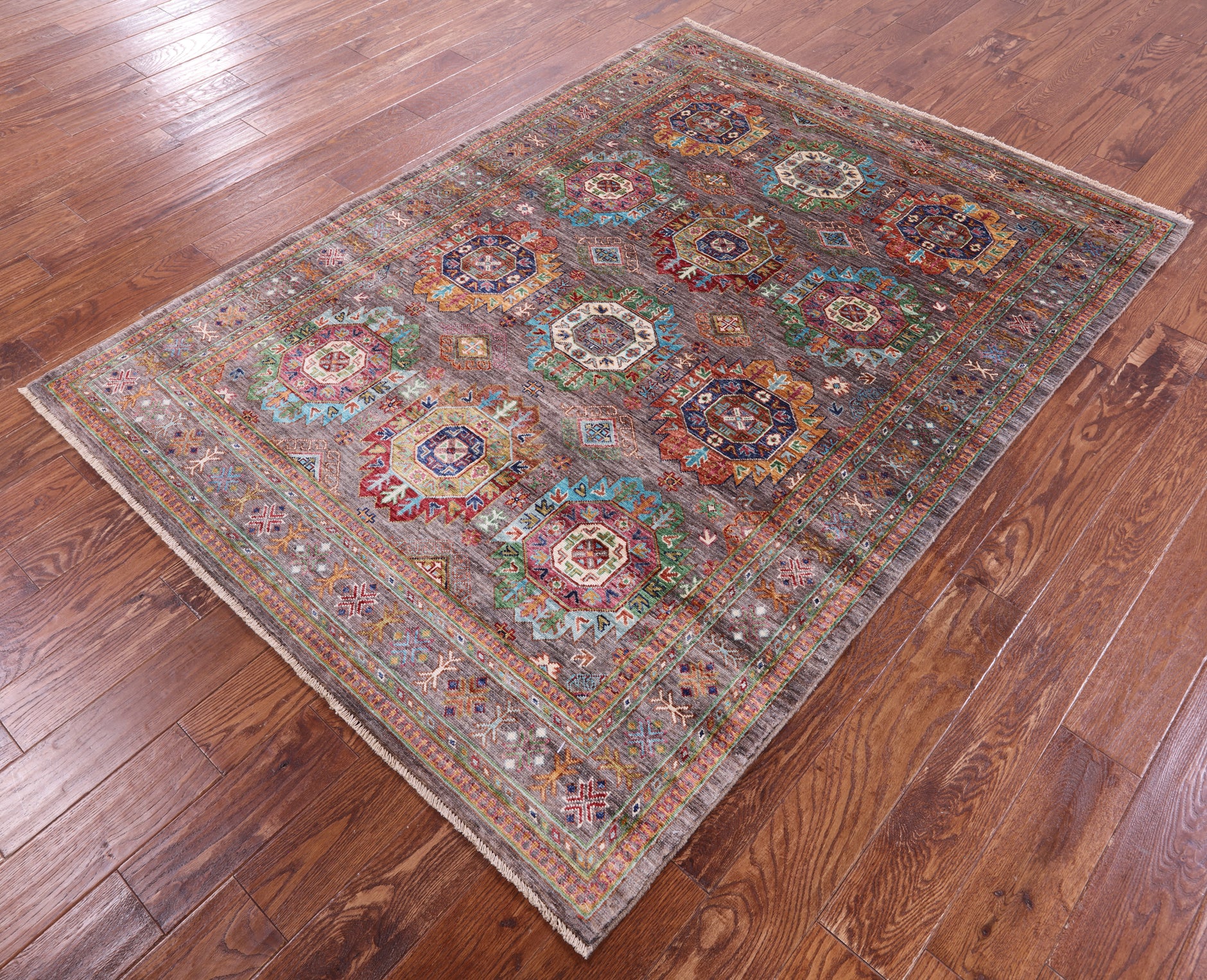 Turkmen Ersari Hand Knotted Wool Rug - 5' 1" X 7' 0" - Golden Nile