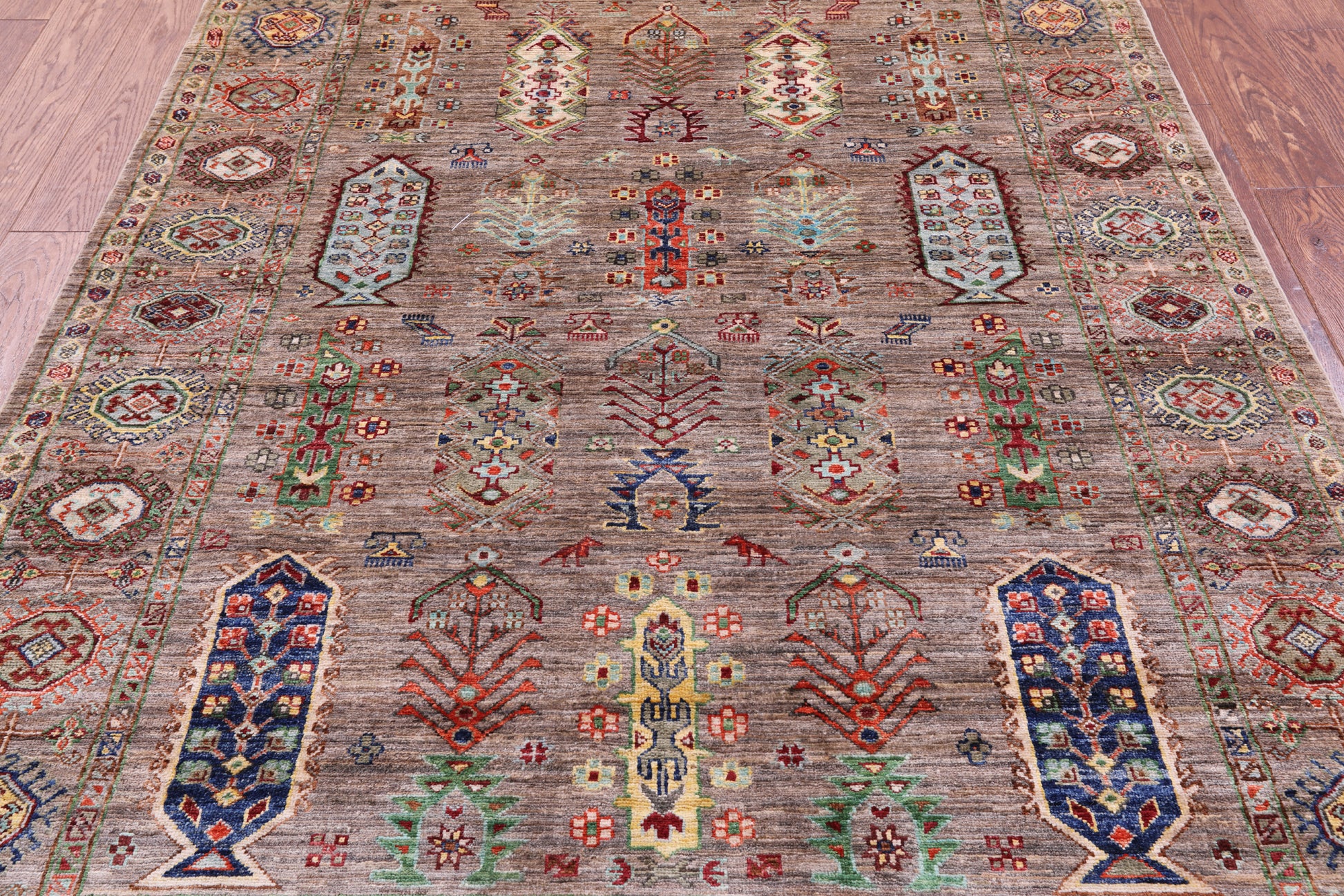 Turkmen Ersari Hand Knotted Wool Rug - 5' 0" X 6' 8" - Golden Nile