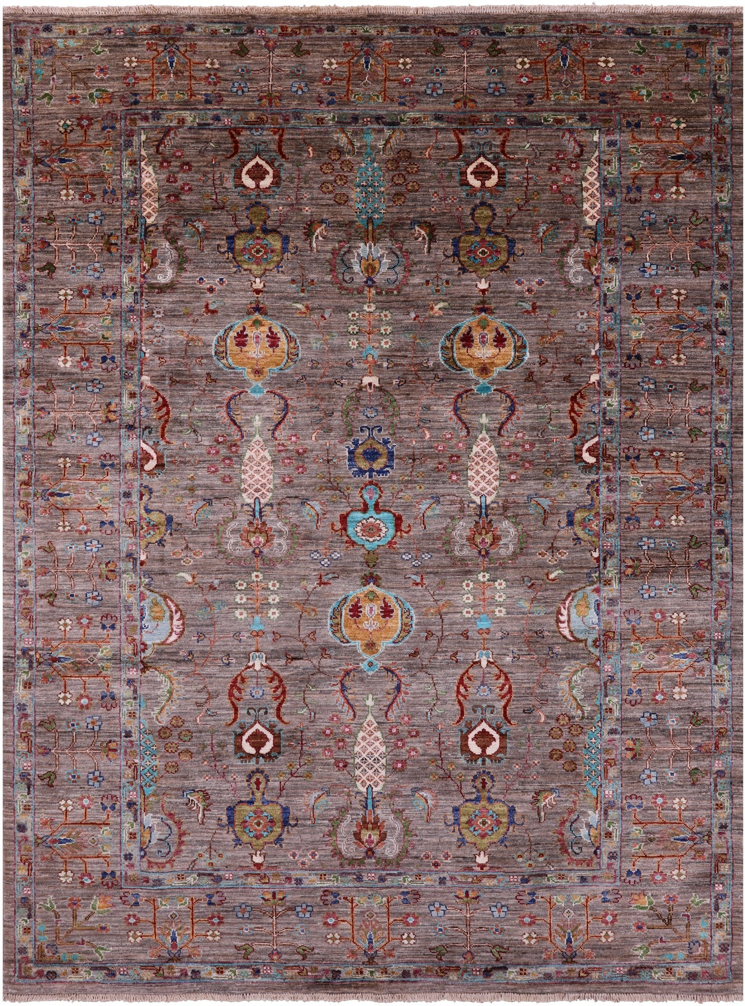 Peshawar Hand Knotted Wool Rug - 5' 9" X 7' 9" - Golden Nile