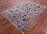 Grey Peshawar Handmade Wool Rug - 5' 0" X 7' 0" - Golden Nile